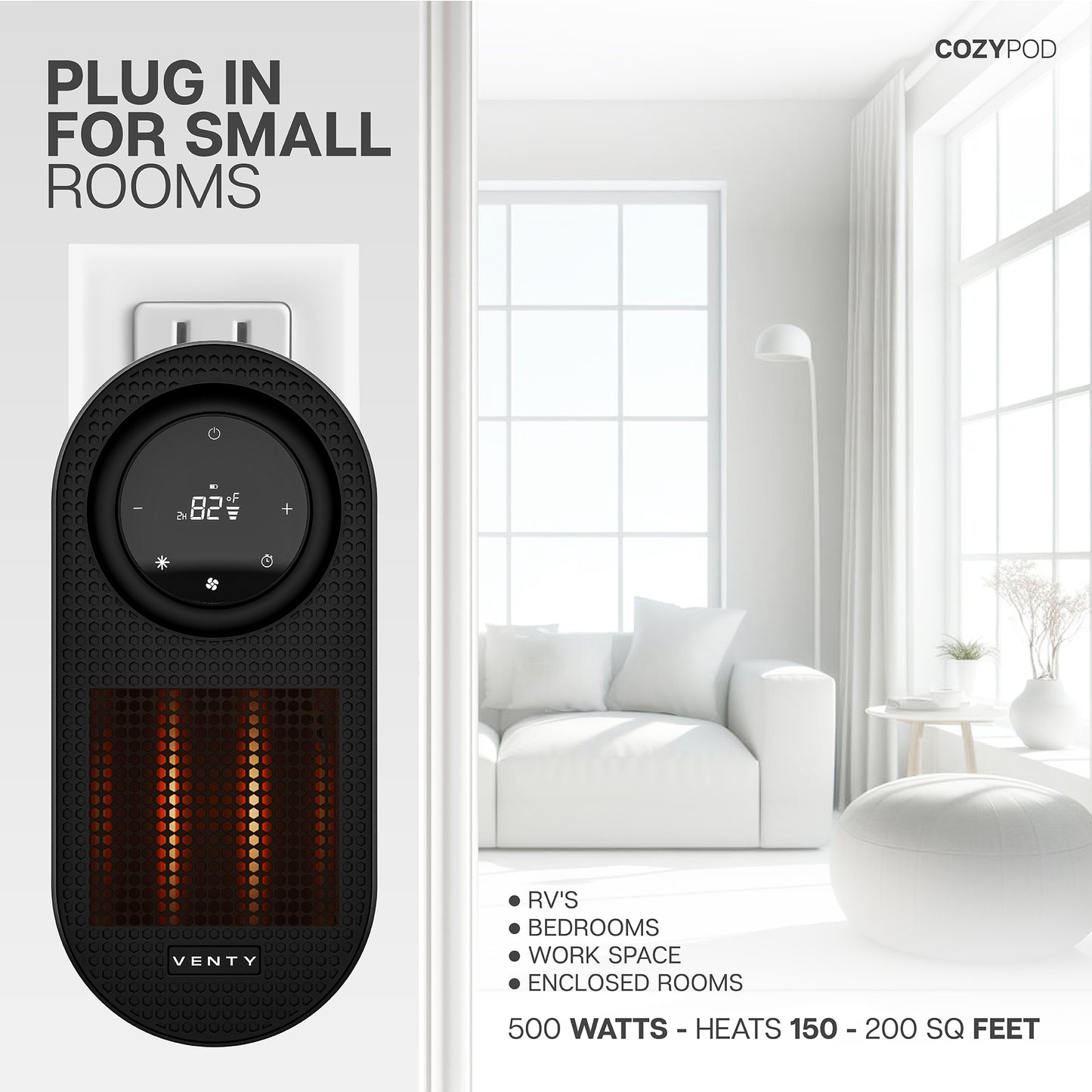 Calentador portátil enchufable CozyPod 